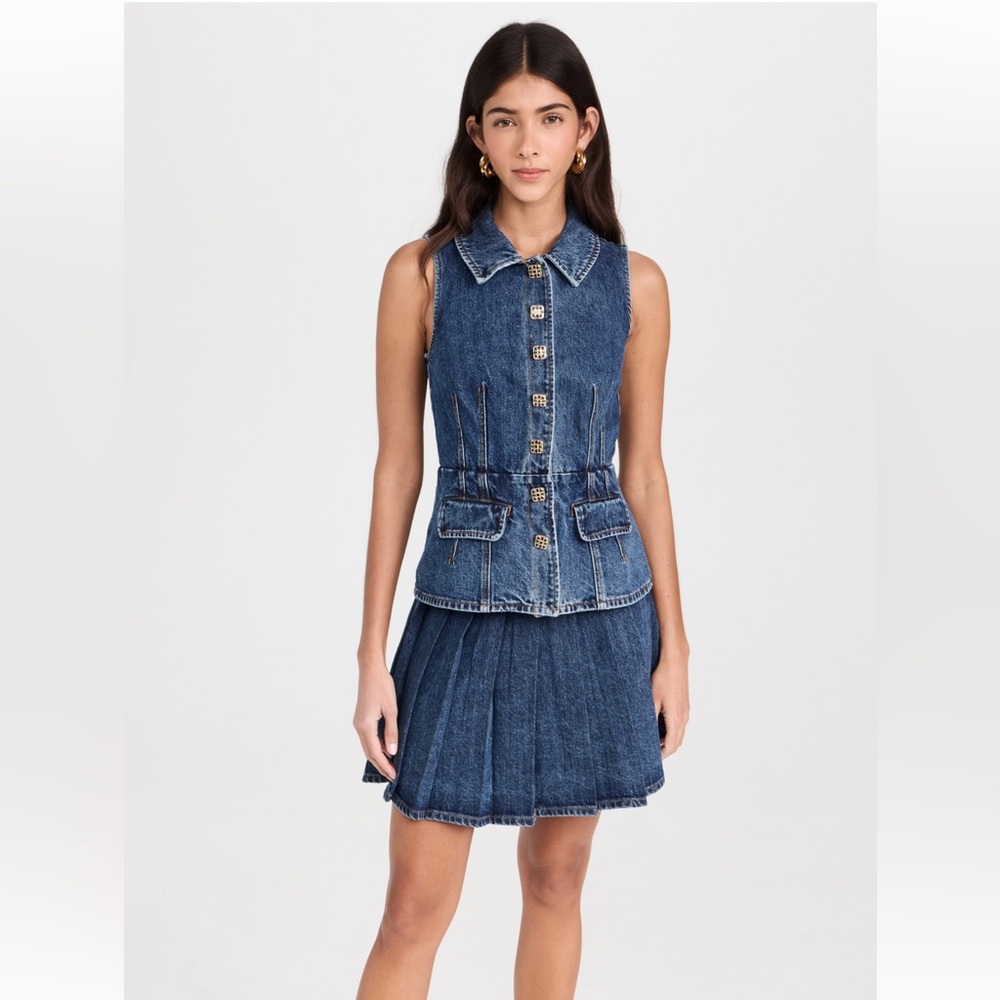 Self-Portrait Tailored Denim Mini 2 Piece Dress